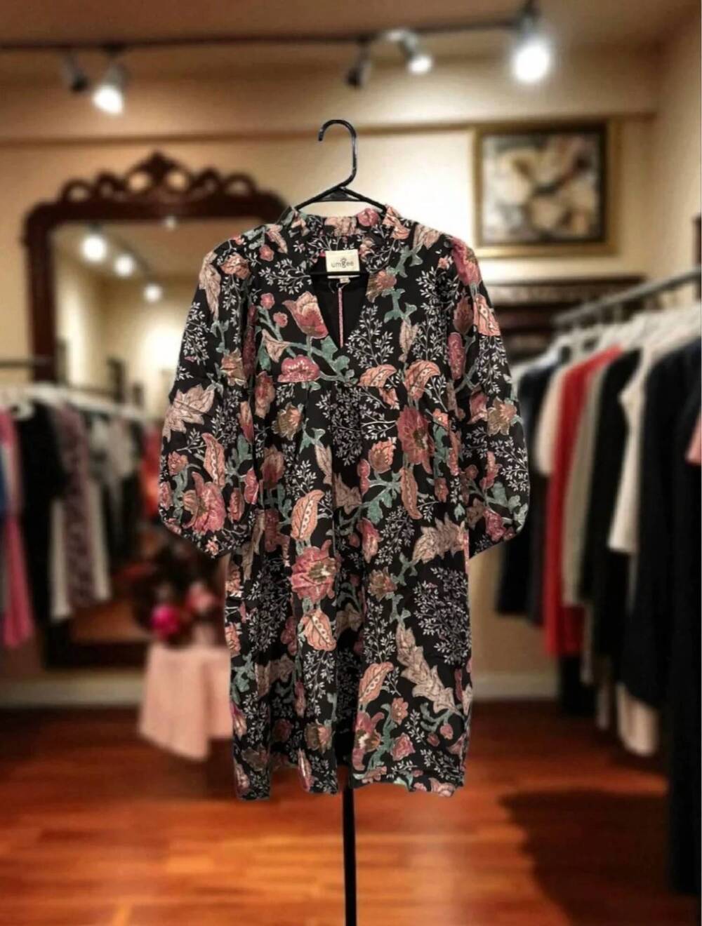NEW UMGEE women's floral dress in black